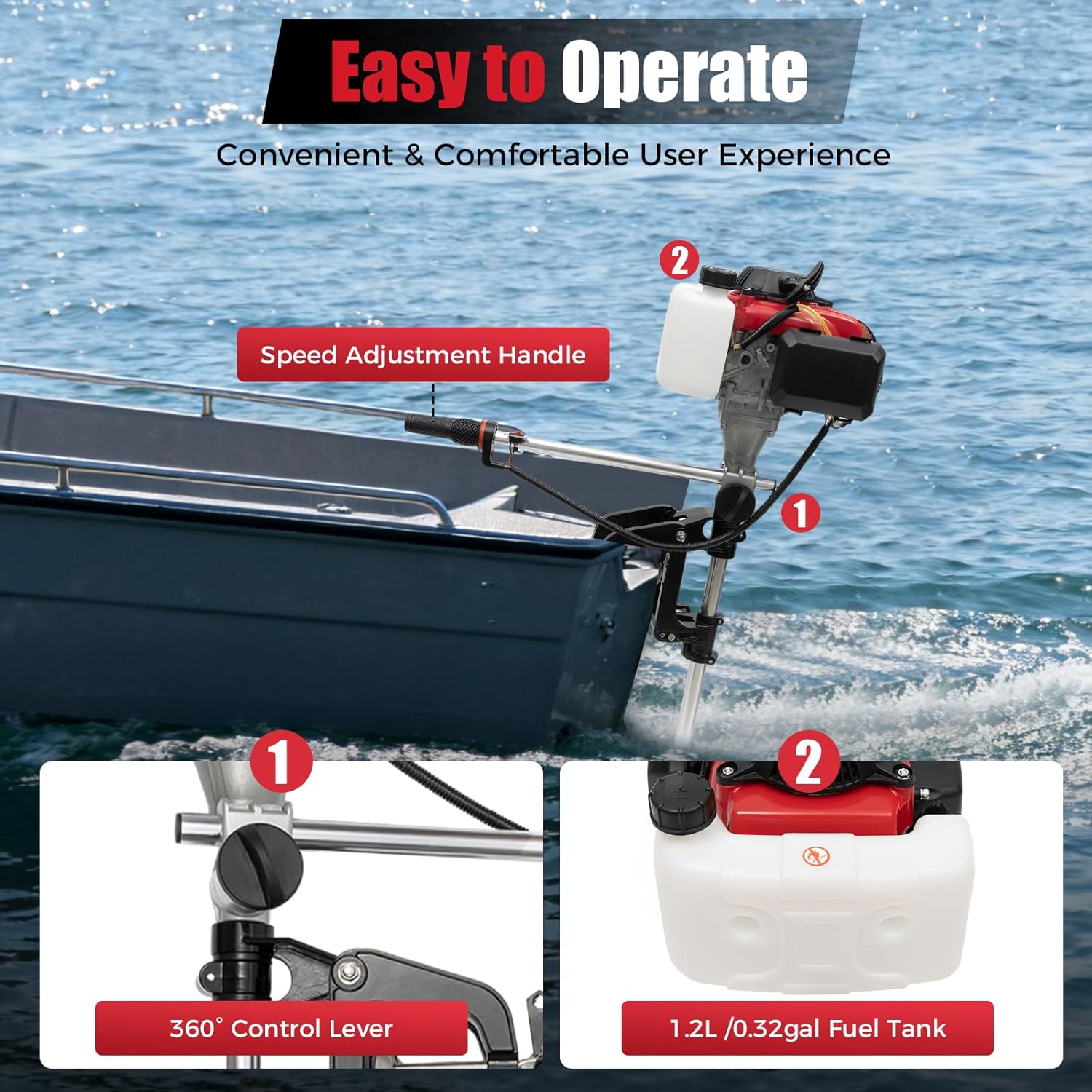 Fishing Boat Outboard Motor - Подвесной лодочный мотор 4 л.с., 4-тактный,