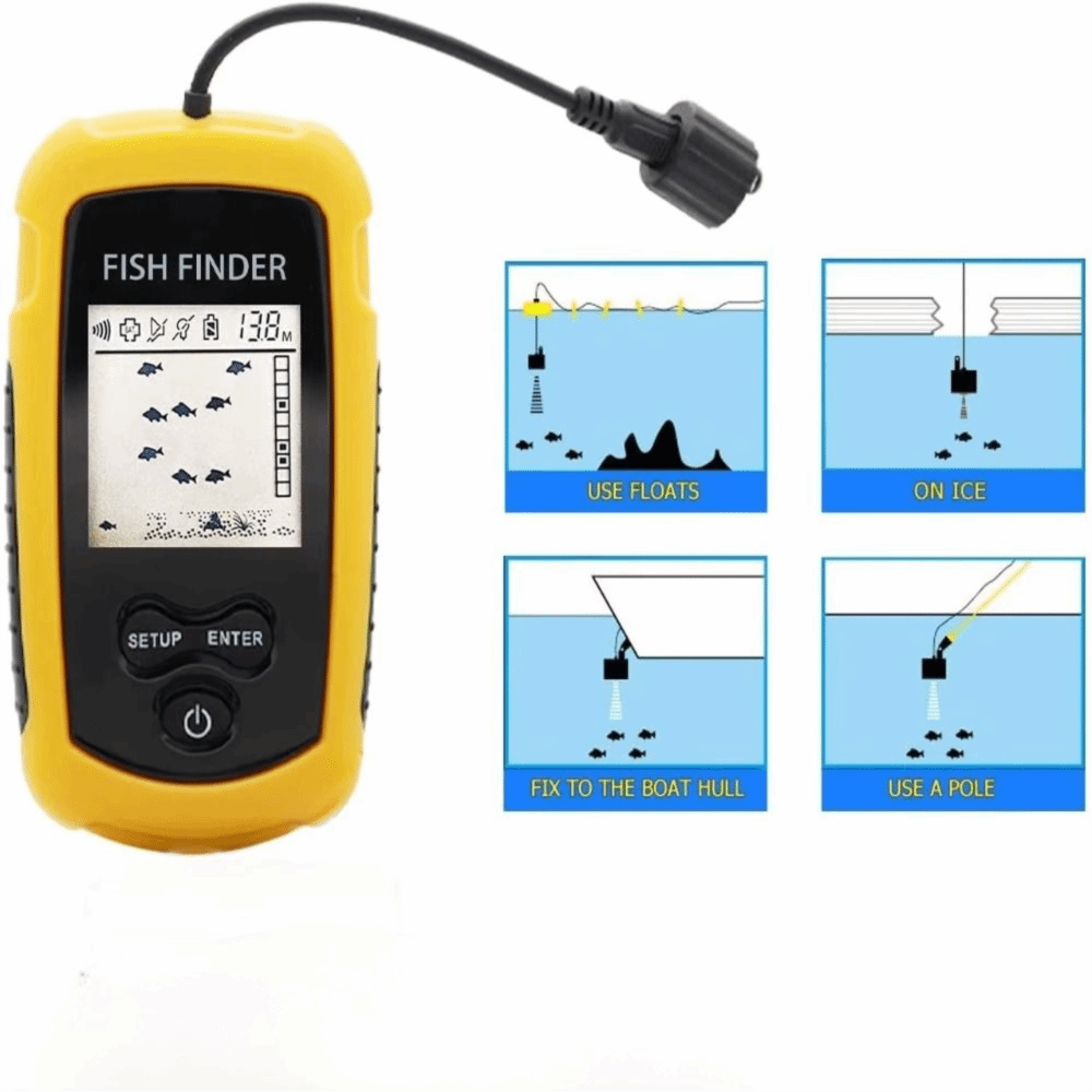 Портативный эхолот с ЖК-экрано – обзор и цена Fishing Boat Depth Finder