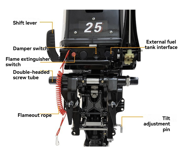 Двухтактный лодочный мотор 25  – обзор и цена Fishing Boat Outboard Motor
